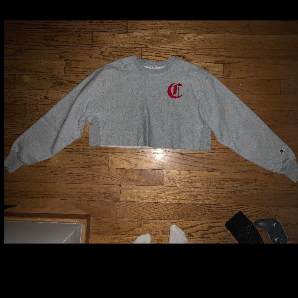 cropped champion crew neck